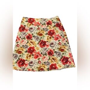 Dema Floral A-Line Thin Line Corduroy Skirt